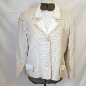 Knights Ltd. matched suit coat and blouse – beige plaid  XL/L